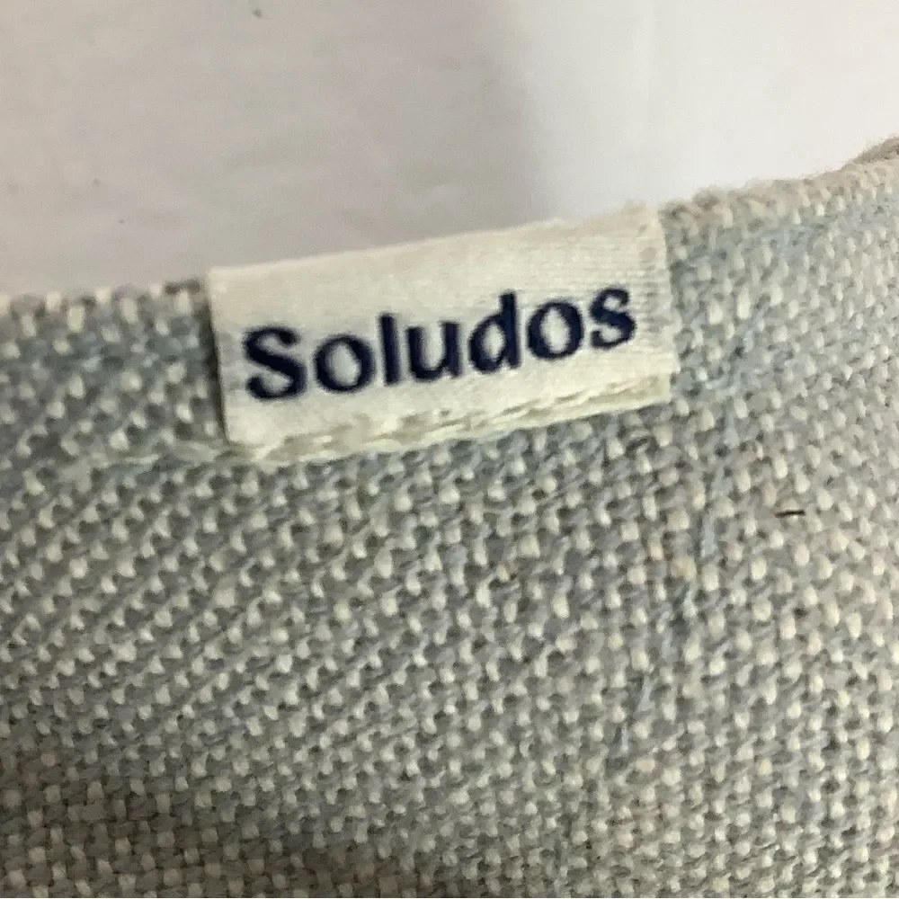 Soludos Almond Toe Platform Espadrille Slip On Gray Textile Canvas Women Sz 8.5
